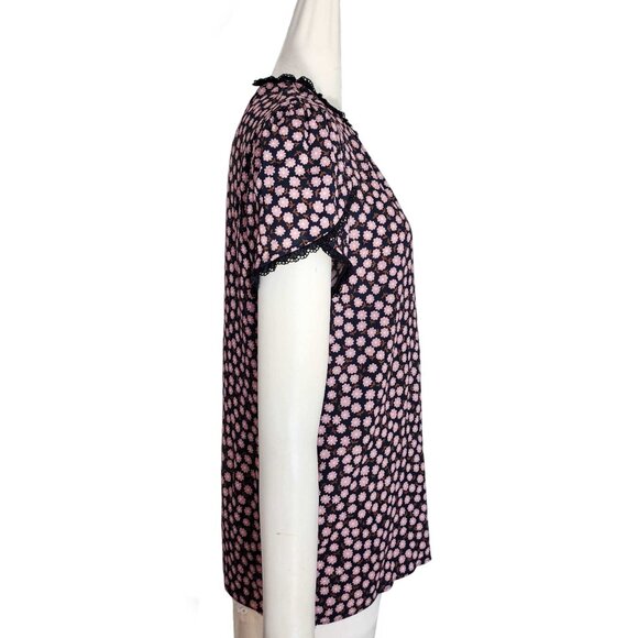 MIU MIU NAVY FLOWER PRINT TOP (40) - Picture 4 of 11